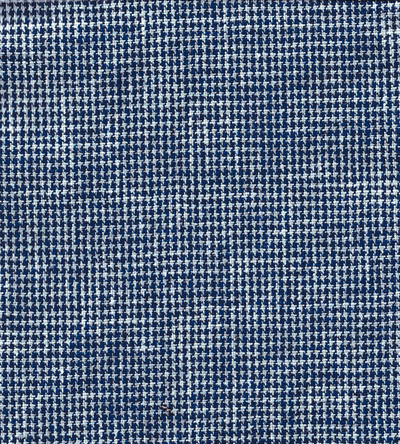 Pied de poule coton lin bleu